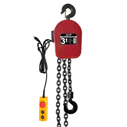 Talha Elétrica de Corrente Fixa 3Ton x 6Mts 220v Monofásica GS3000/6 ACM TOOLS