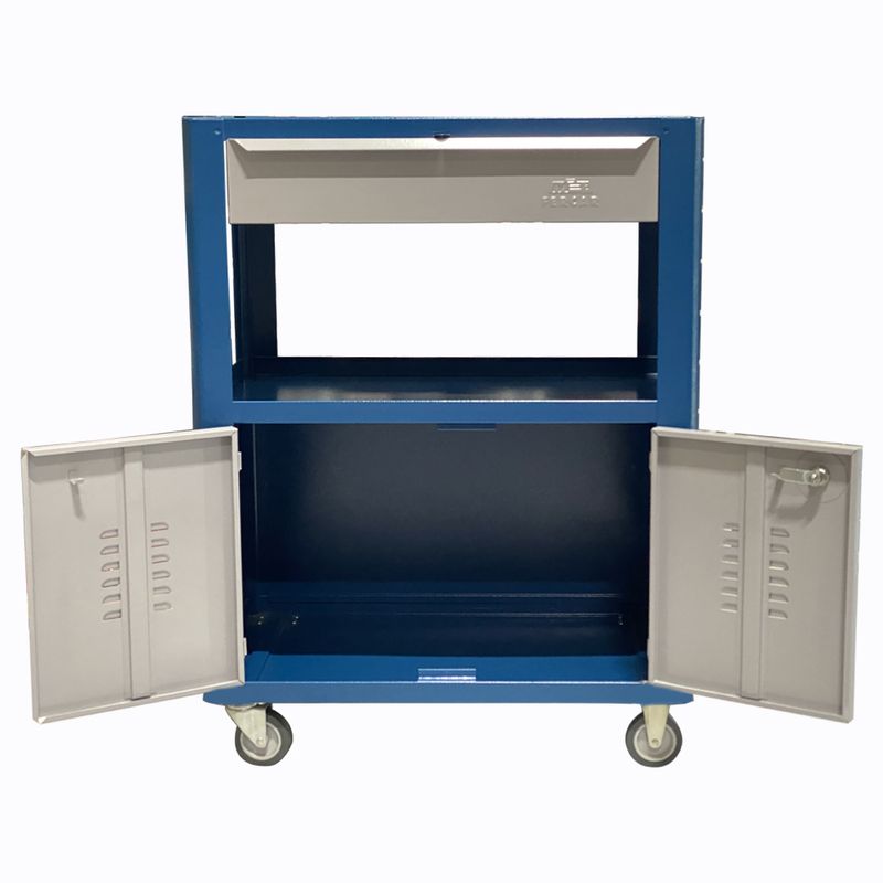 Carro-Porta-Ferramentas-Semi-Fechado-com-1-Gaveta-Azul-Ref-C05-FERCAR