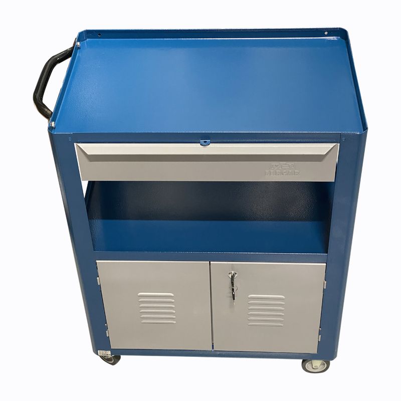 Carro-Porta-Ferramentas-Semi-Fechado-com-1-Gaveta-Azul-Ref-C05-FERCAR