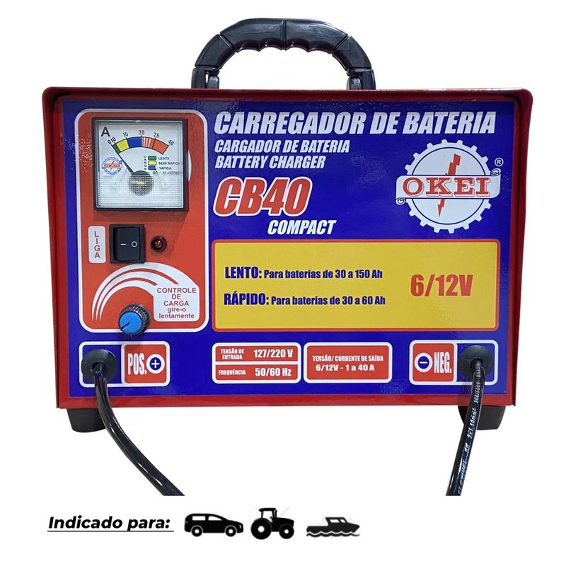 Carregador-Bateria-40A-12V-CB-40-COMPACT-OKEI