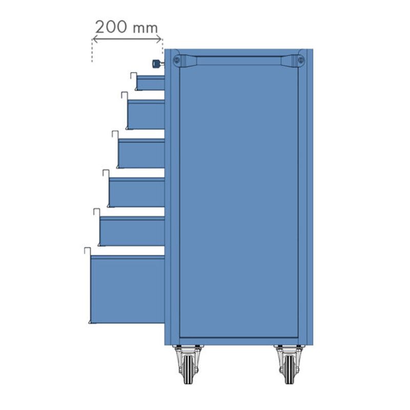 Carro-Porta-Ferramentas-Fechado-60cm-x-40cm-x-90cm-6-Gavetas-NC-12-NOCRAM