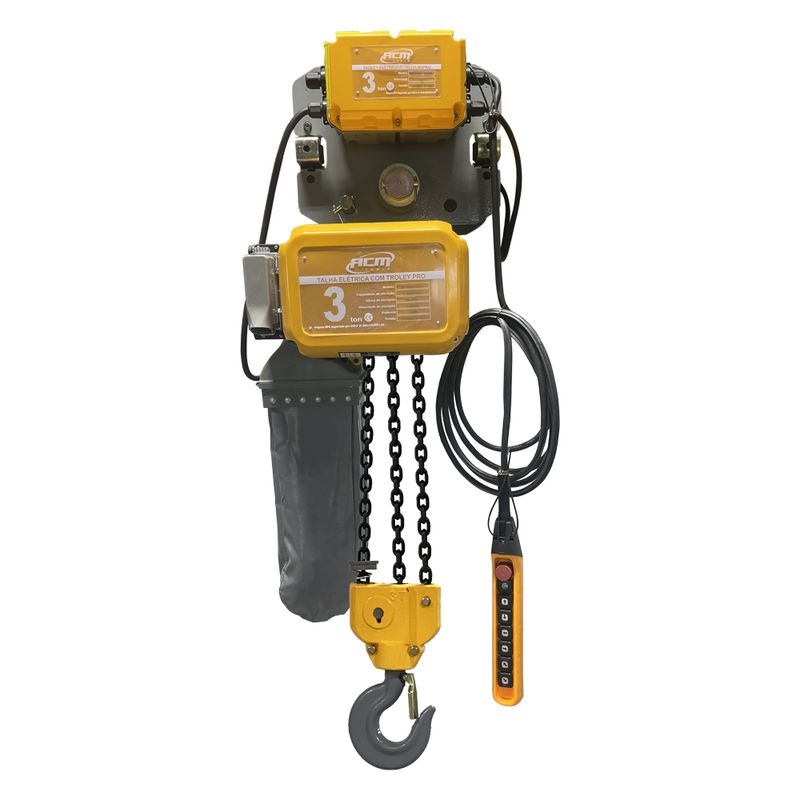 Talha Eletrica 3Ton x 6Mts com Troley Eletrico 220 380V Trifasica M5PRO 30006 ACM Tools -2-.jpg