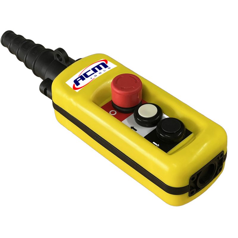 Botoeira-Completa-para-Talhas-Eletricas-Fixa-2-Velocidades-2-Botoes-Sobe-Desce-1-Botao-de-Emergencia-ACM-TOOLS