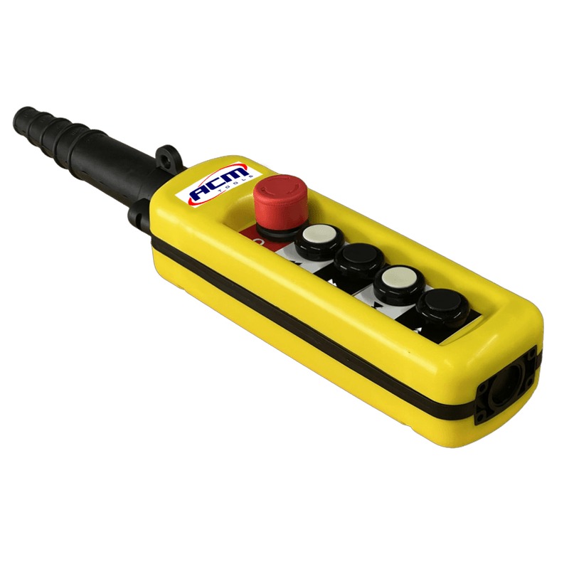 Botoeira-Completa-para-Talhas-com-Troley-Eletrico-2-Velocidades-4-Botoes-1-Botao-de-Emergencia-ACM-TOOLS