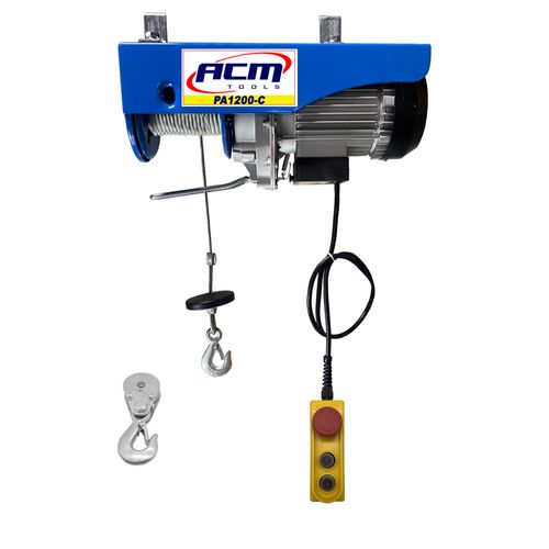 Guincho Talha Elétrica Profissional 600/1200Kg Elevação 30Mts PA1200 ACM TOOLS