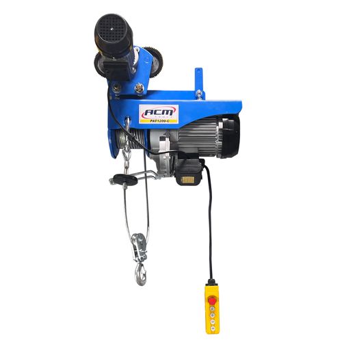Guincho Talha Elétrica PROFISSIONAL com Troley Elétrico 600/1200Kg 220v PAT1200C ACM TOOLS