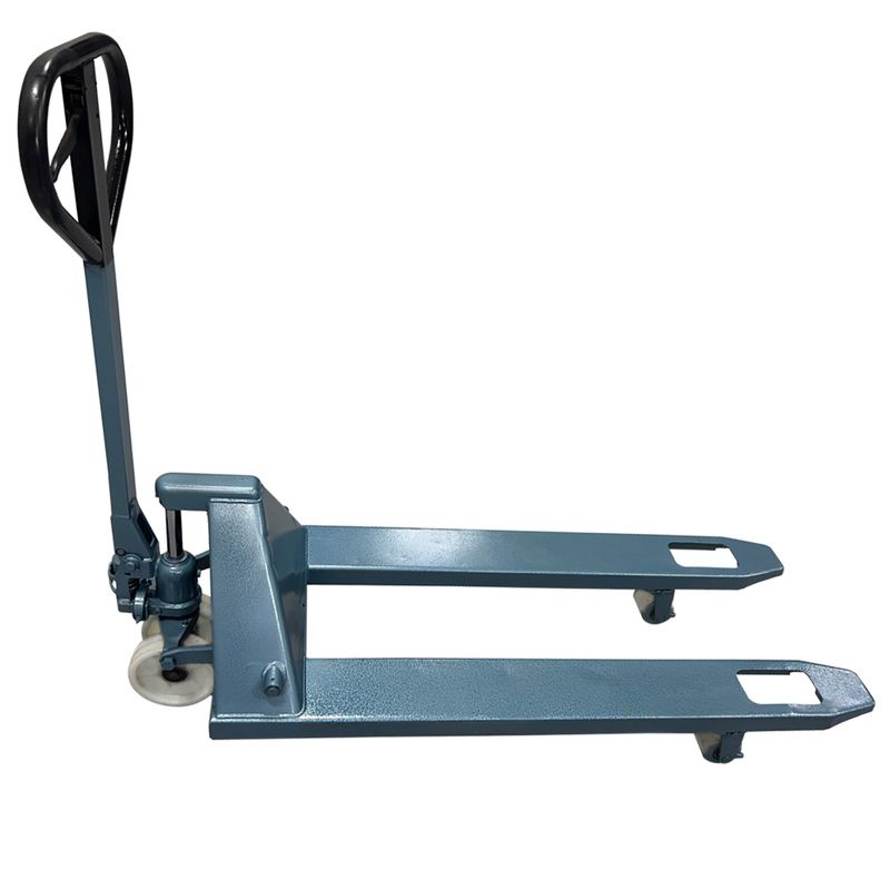 Paleteira-Hidraulica-Manual-2Ton-Estreito-Rodas-Simples-em-Nylon-DEMATIC-RECONDICIONADO