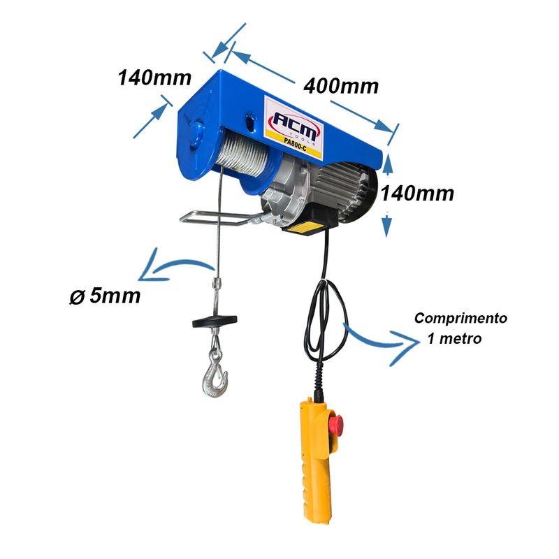 Talha Eletrica Cabo de Aco 800Kg 220V PA800C ACM TOOLS -7-.jpg