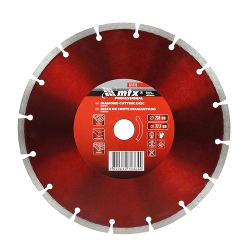 Disco Diamantado Segmentado 230X22,2MM CORTE A SECO 731779 MTX