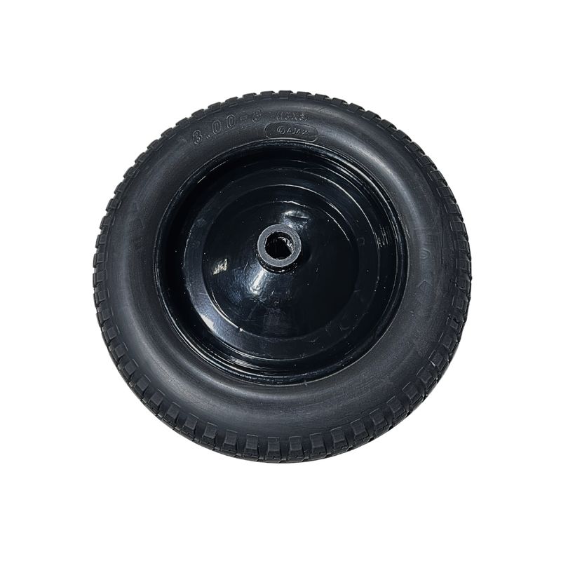 Roda borracha preta 300X8 EIXO 1 rol. rolete A04764-PU AXN -2-