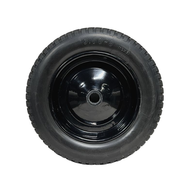 Roda borracha preta 300X8 EIXO 1 rol. rolete A04764-PU AXN -1-