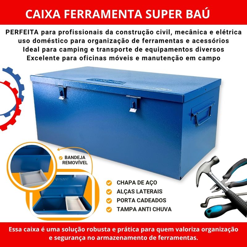 CAIXA FERRAMENTA SUPER BAU COM ESTOJO 60cm MOD14 FERCA -7-