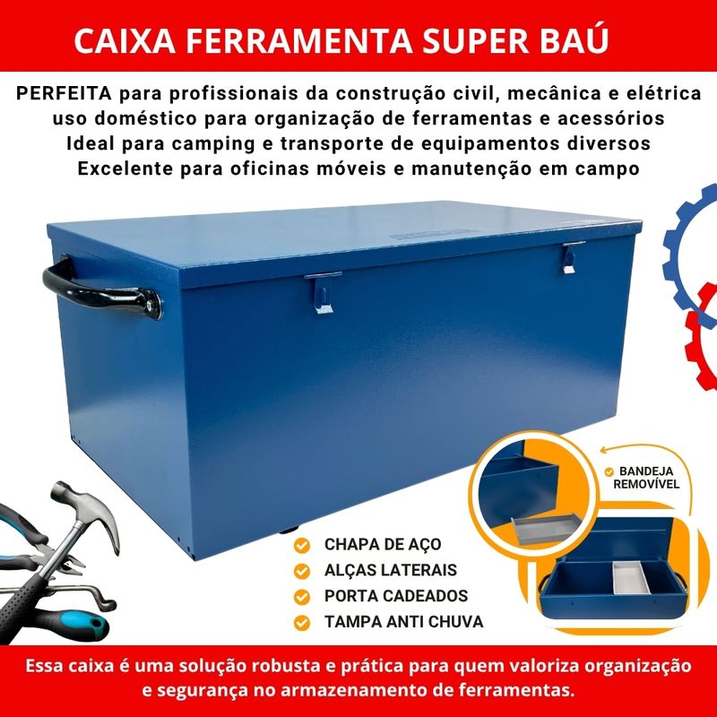 CAIXA FERRAMENTA SUPER BAU COM ESTOJO 80cm MOD16 FERCA -6-