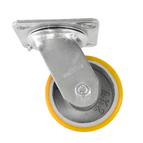 Rodizio giratório 4pol Ferro Revestida PU 180KG RM109 MARCON