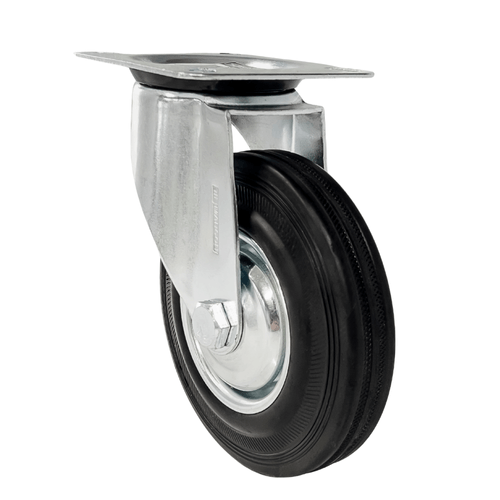 Rodizio Giratorio 3Pol borracha preta 40KG RM95 MARCON